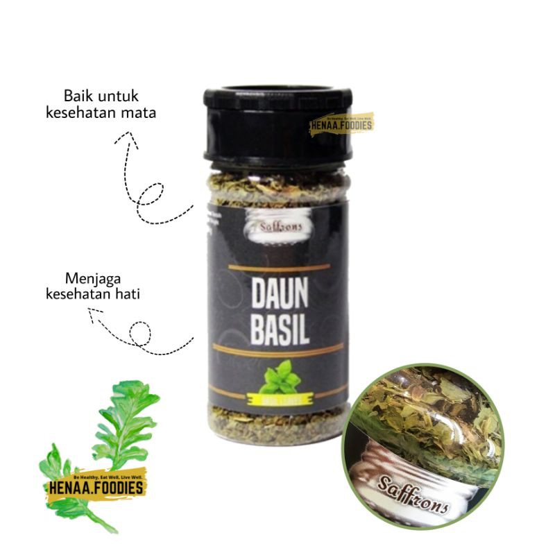 

Saffrons - Daun Basil / Basil Leaves 18g Dried Basil Bumbu Dapur JSR HF