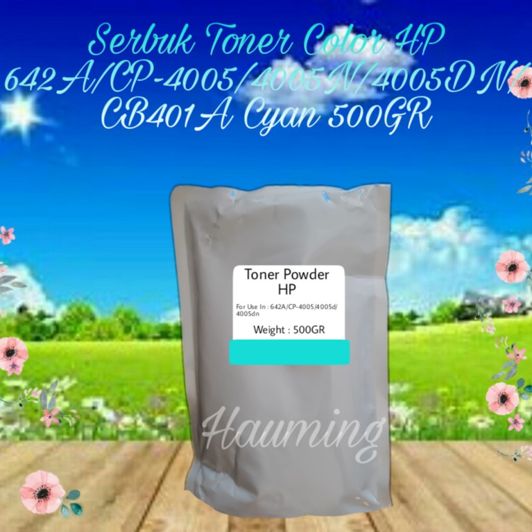 Serbuk Toner Color HP 642A CP4005 CP4005D CP4005DN CP4005N CP-4005 4005N CB401A Cyan 500gr