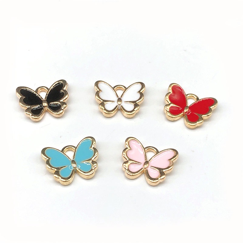 4pcs Liontin Kupu-Kupu Enamel Bahan Zinc Alloy