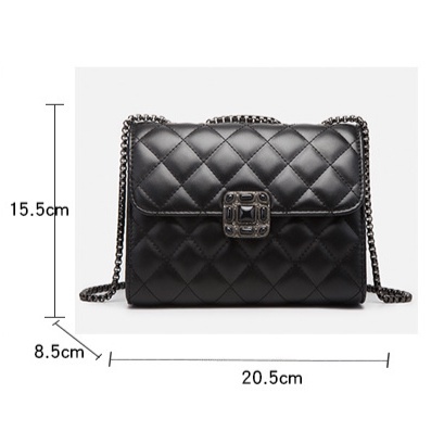 Tas Bahu Perempuan Diamond Rantai Women Tas Selempang High Fashion Black