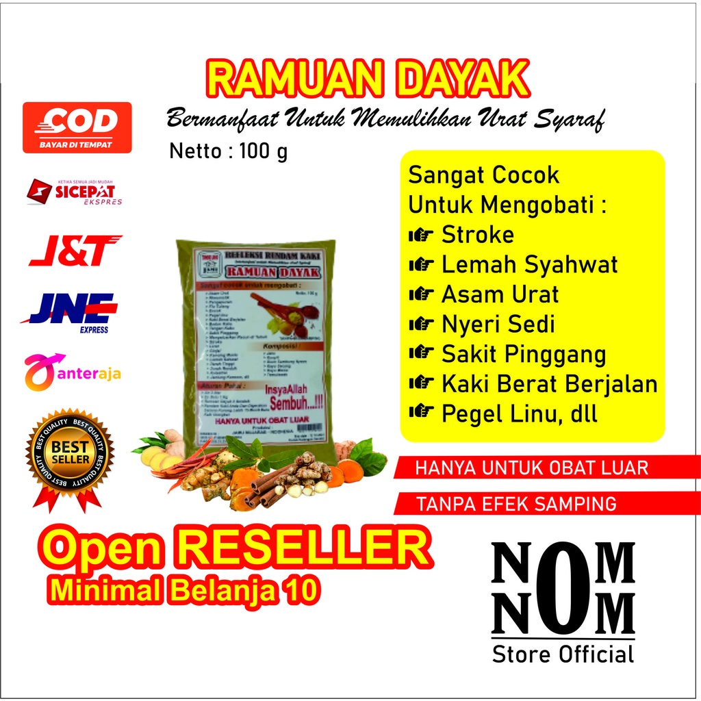 Obat Herbal RAMUAN DAYAK 100 g Untuk Terapi Rendam Kaki dan Tangan Cocok Untuk Pengobatan / Stroke / Asam Urat / Nyeri Sendi / Reumatik / Pengapuran / Flu Tulang / Encok / Pegel Linu / Kaki Berat Berjalan / Sakit Pinggang / Syaraf Kecepit / Tangan Kaku