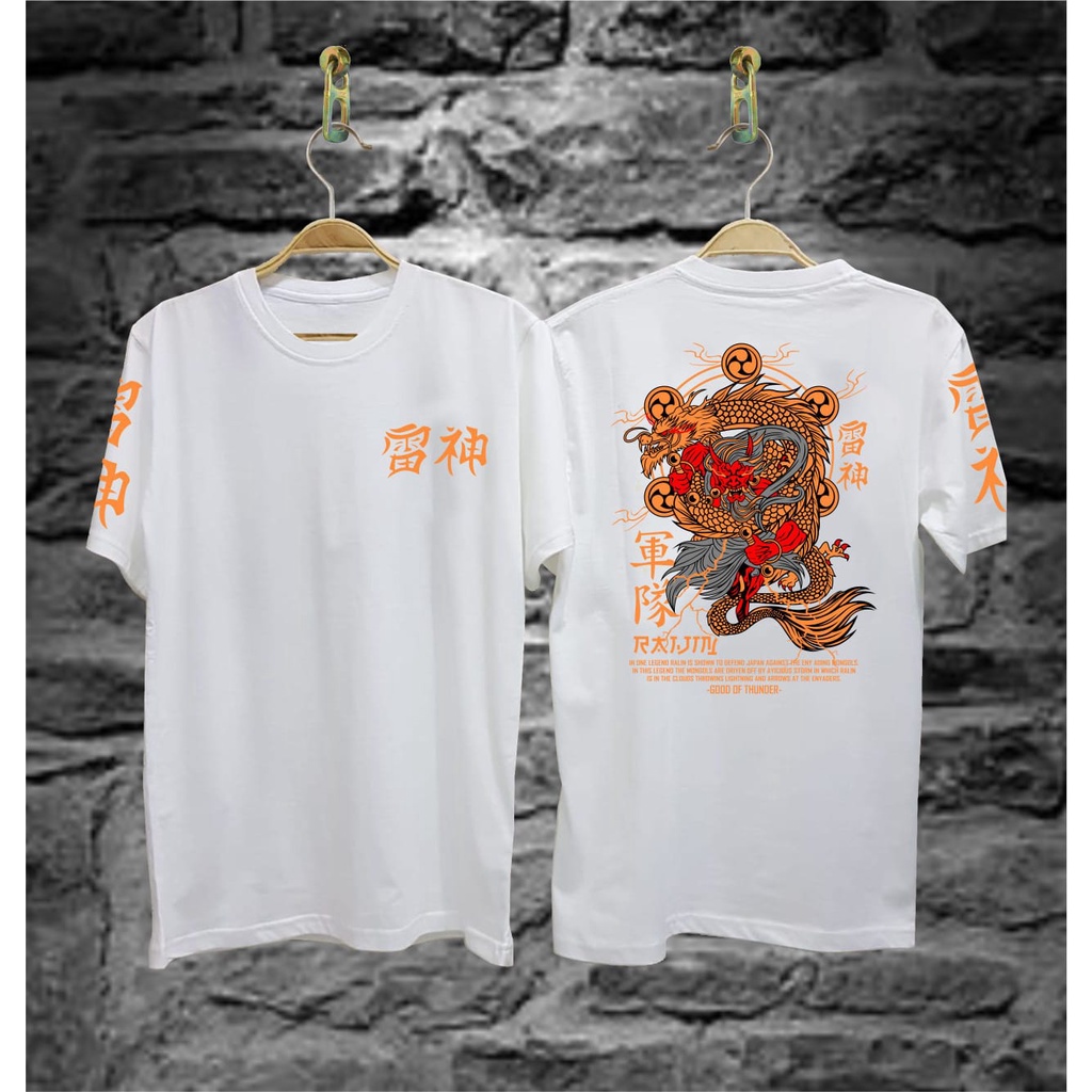 HOKI_DISTRO / KAOS PRIA DISTRO TERBARU 2021 / BAJU KAOS RAIJIN PUTIH / KAOS PRIA DISTRO KEREN / KAOS