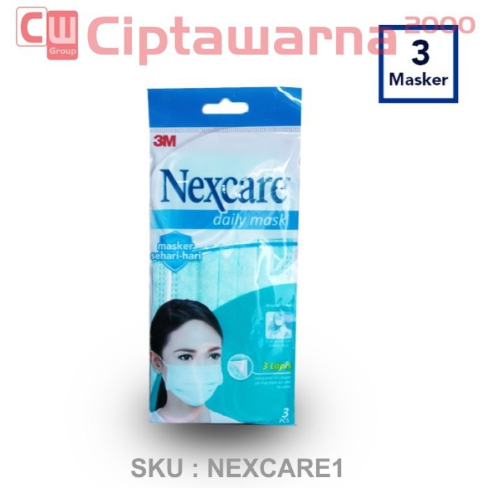 NEXCARE 3M Masker Dewasa Anak Hijab 1 Pack isi 3 ORIGINAL - Hijab