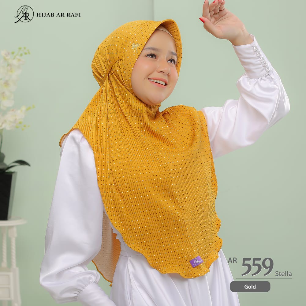 Jilbab Hijab Bergo Plisket Arrafi AR 559 ORI Kerudung Bergo Plisket Instan Arrafi Terbaru