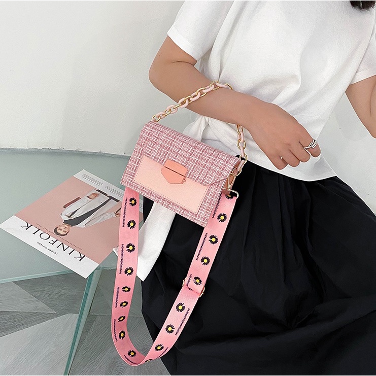 TFT AX20095 92764 AX764 B1832 C0382 E4708 T13 (1 KG MUAT 3) TAS PINK SELEMPANG WANITA IMPORT - TAS ELEGANT WANITA – SLINGBAG - TAS KOREA - HARGA GROSIR