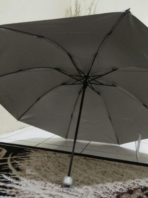 Payung Lipat Tiga Nagoya Model Polos Lapis Silver Dalam Anti Radiasi Matahari/ultraviolet