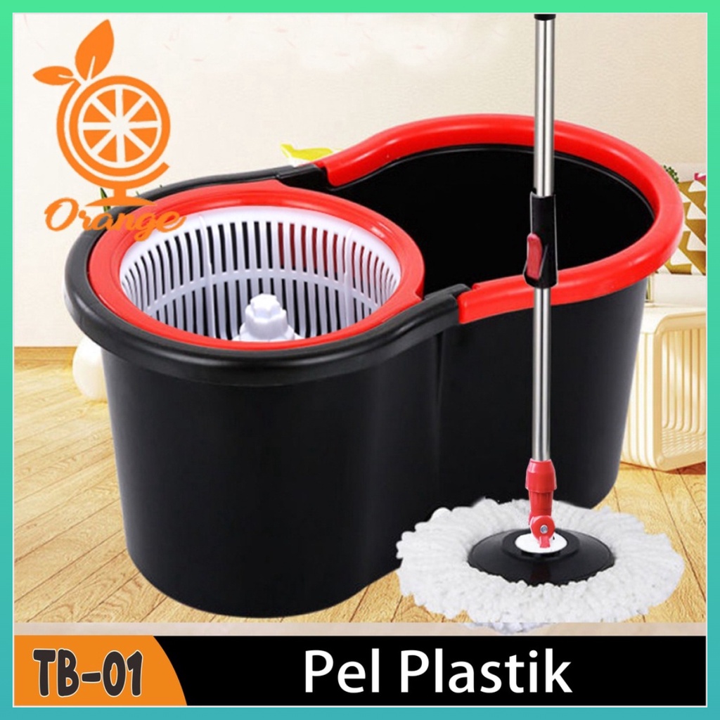 Alat Pel Lantai Ultra Pel putar serbaguna spin mop 2 kain pel plastik murah Worldhome66