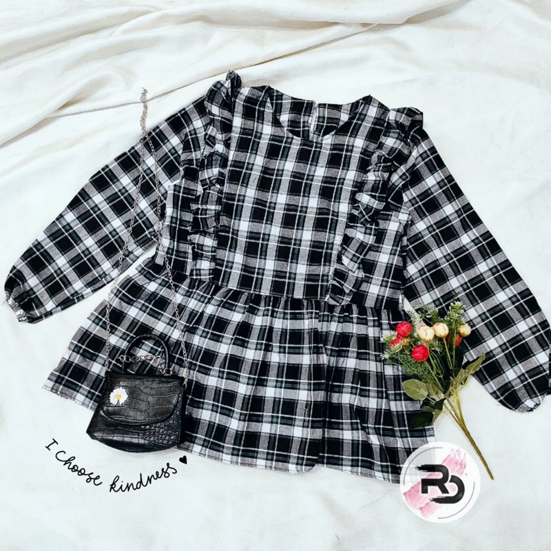 RD FASHION CIRELEA BLOUSE - BLOUSE MUTHIA FIT TO L-MULBERY HITAM