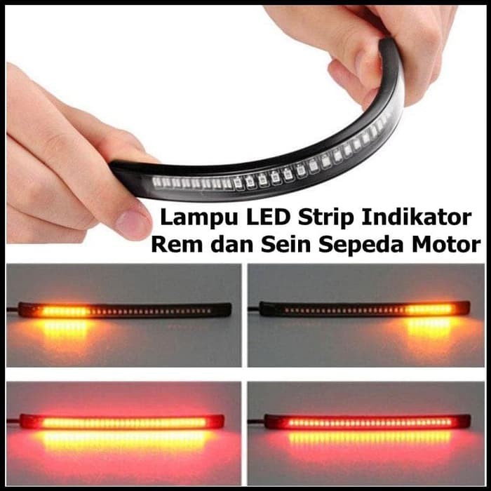 Lampu LED Strip Indikator Rem dan Sein Sepeda Motor Rainproof