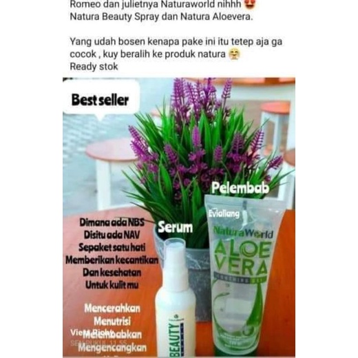 NaturaWorld AloeVera + NaturaWorld beauty spray / NAV+NBS/ paket Glowingnya Natura