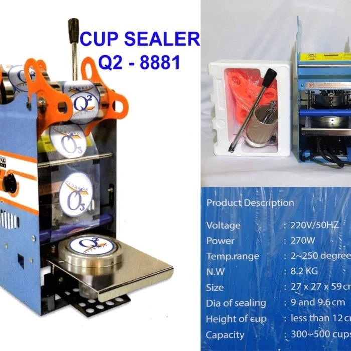 SEALING MACHINE CUP SEALER Q2 888 Mesin Seal Press Kemasan Gelas Plastik Minuman 12 - 16 Oz Q2 MURAH