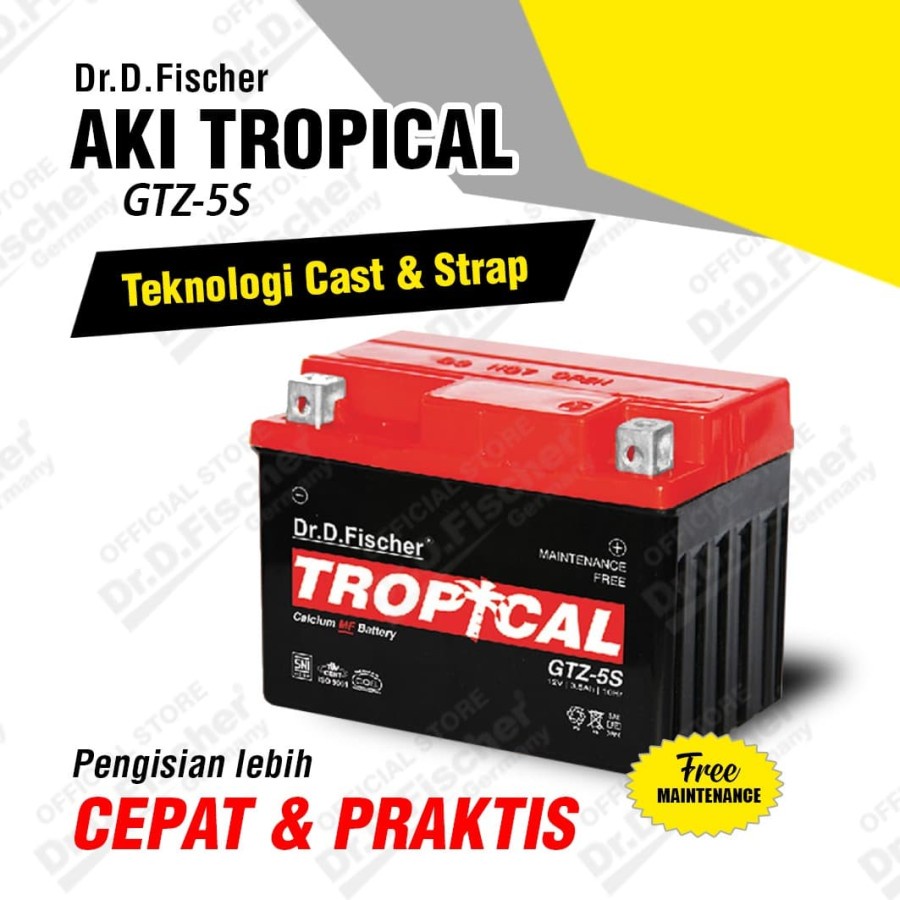 AKI MOTOR TROPICAL MF GTZ-5S 12V 3.5AH GARANSI 3 BULAN SNI JERMAN