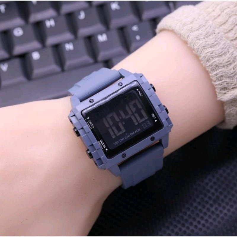 (Cod)Jam Tangan Unisex FS/DvDigital Anti Air Sergi Strap Rubber/Karet(Dikirim Jakarta)