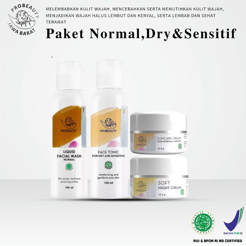 PAKET NORMAL DRY & SENSITIF | PAKET WAJAH KULIT SENSITIF PROBEAUTY