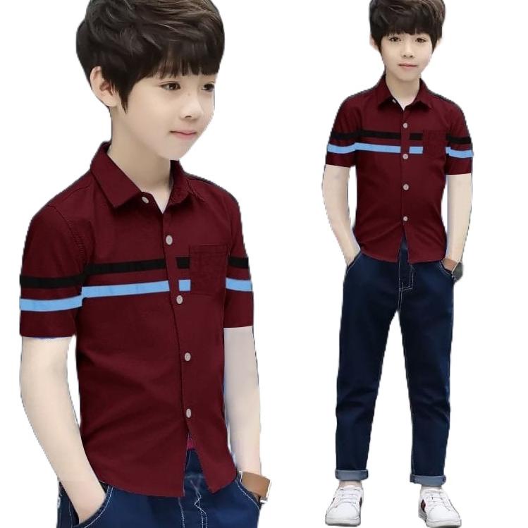 [PROMO THJ62] DVC 3-12 th/ KEMEJA POSH LENGAN PENDEK/ kemeja anak laki laki atasan anak Ready