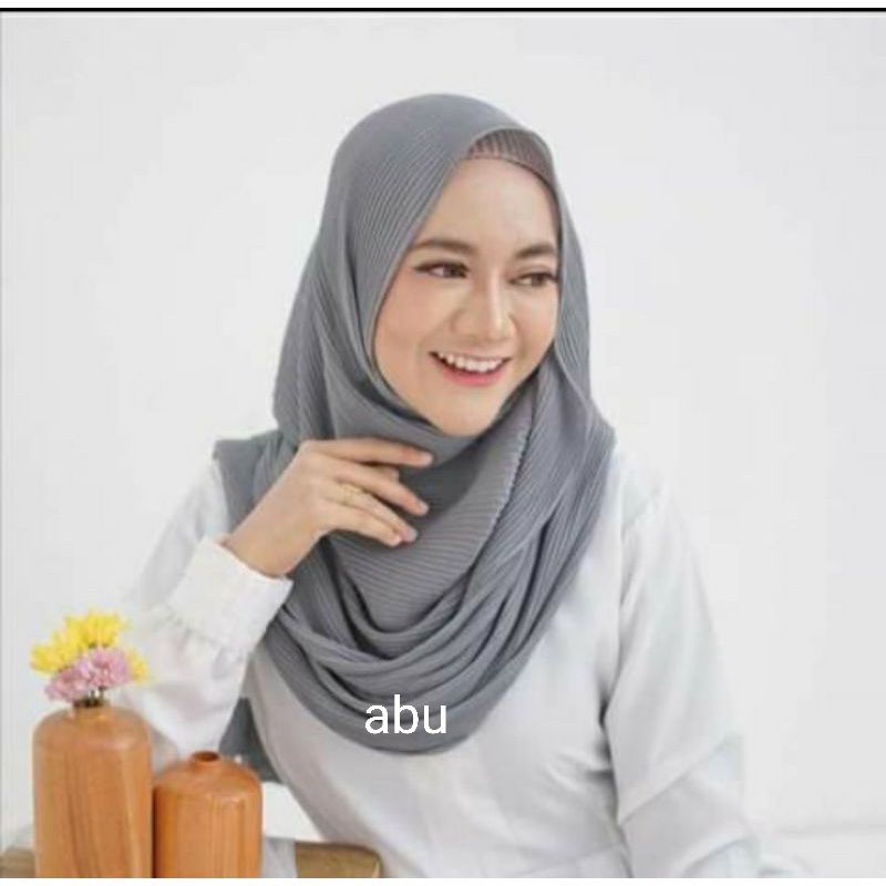 Pashmina Plisket ceruty babydol/FULL Plisket tanpa garis tengah