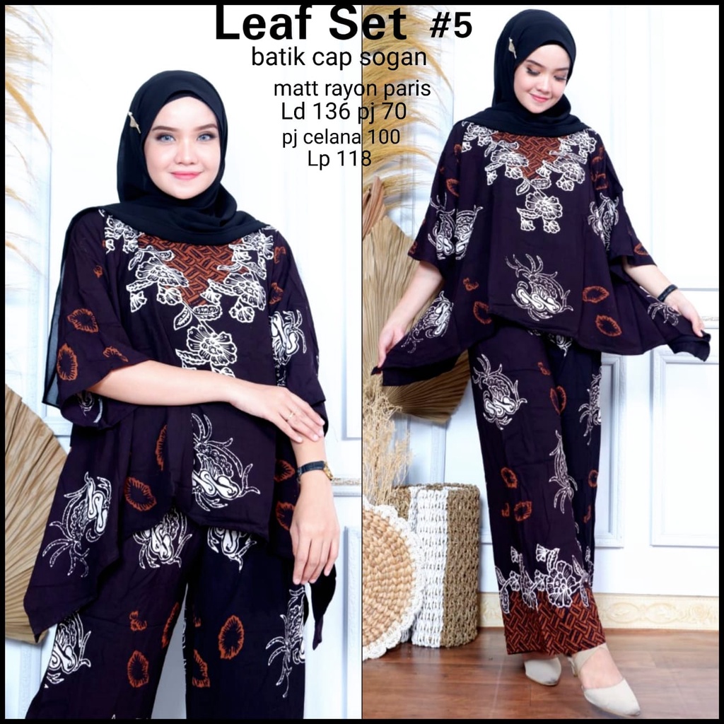 Leaf set batik cap sogan