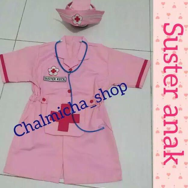 Kostum Baju Seragam Anak Profesi Dokter Suster Perawat Bidan New