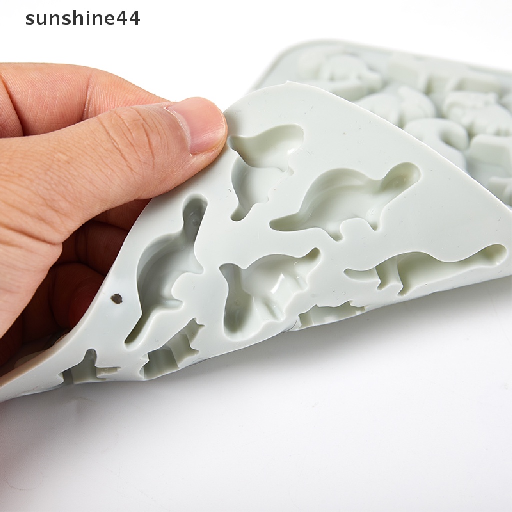 Sunshine Cetakan Es Batu / Permen / Kue DIY Bentuk Dinosaurus Bahan Silikon