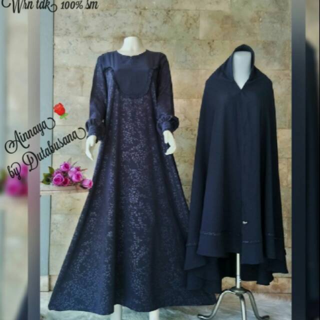 Set gamis embos silky syari khimar cadar