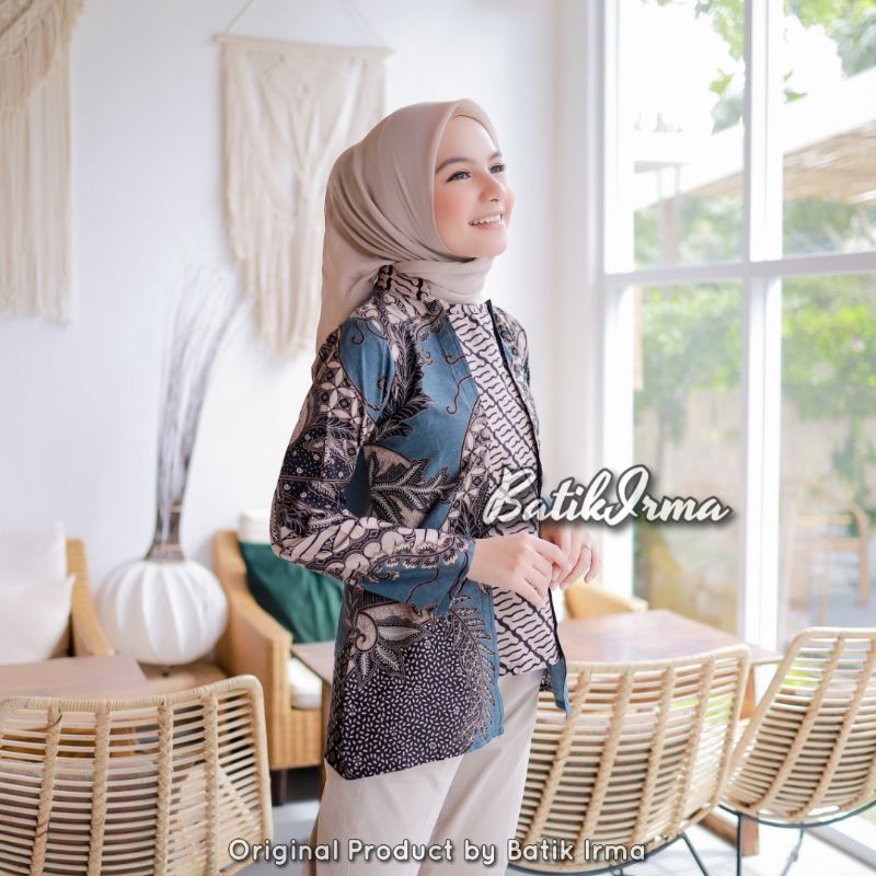 Blouse Batik Wanita Lengan Panjang Atasan Batik Wanita Motif Sekarjagad Batik Irma