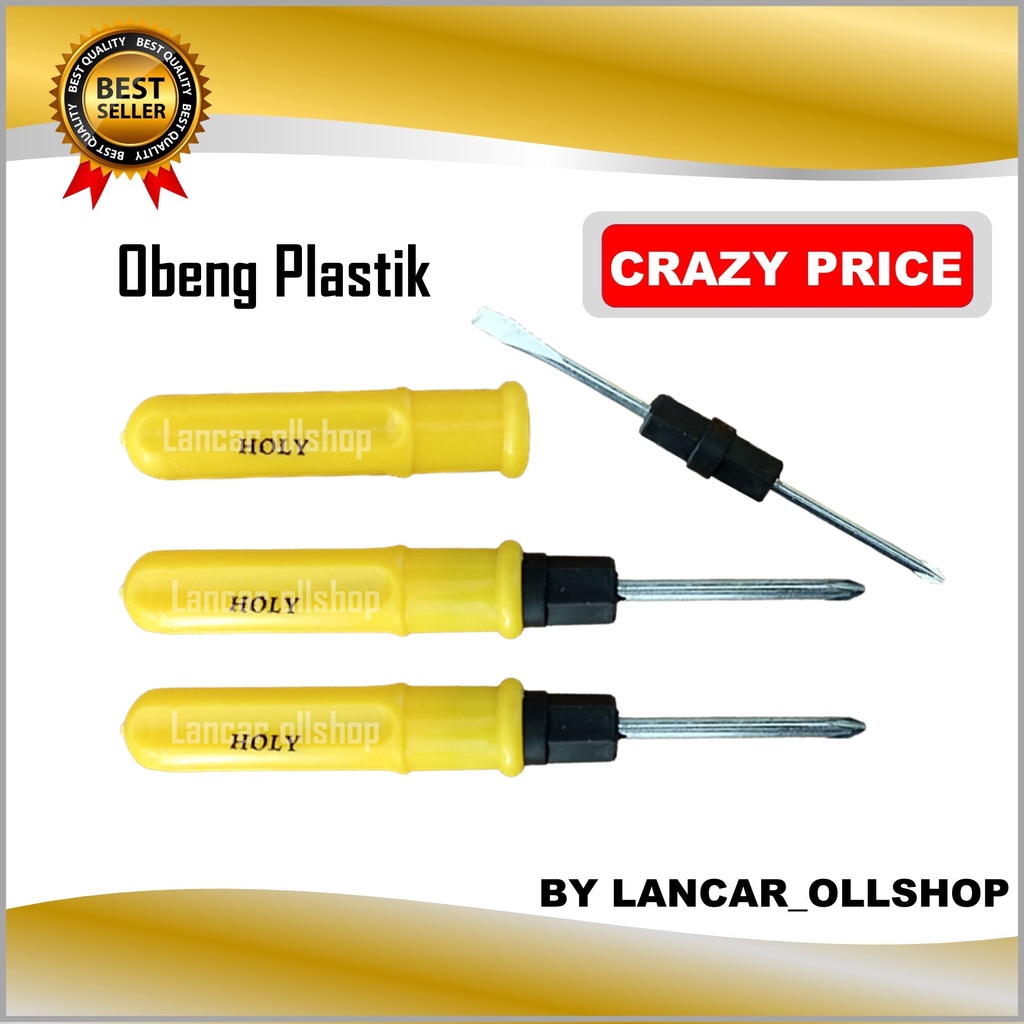 Obeng Plastik Bolak Balik 3 inch 4 inch / Obeng Plus Minus / Obeng Belimbing Kecil