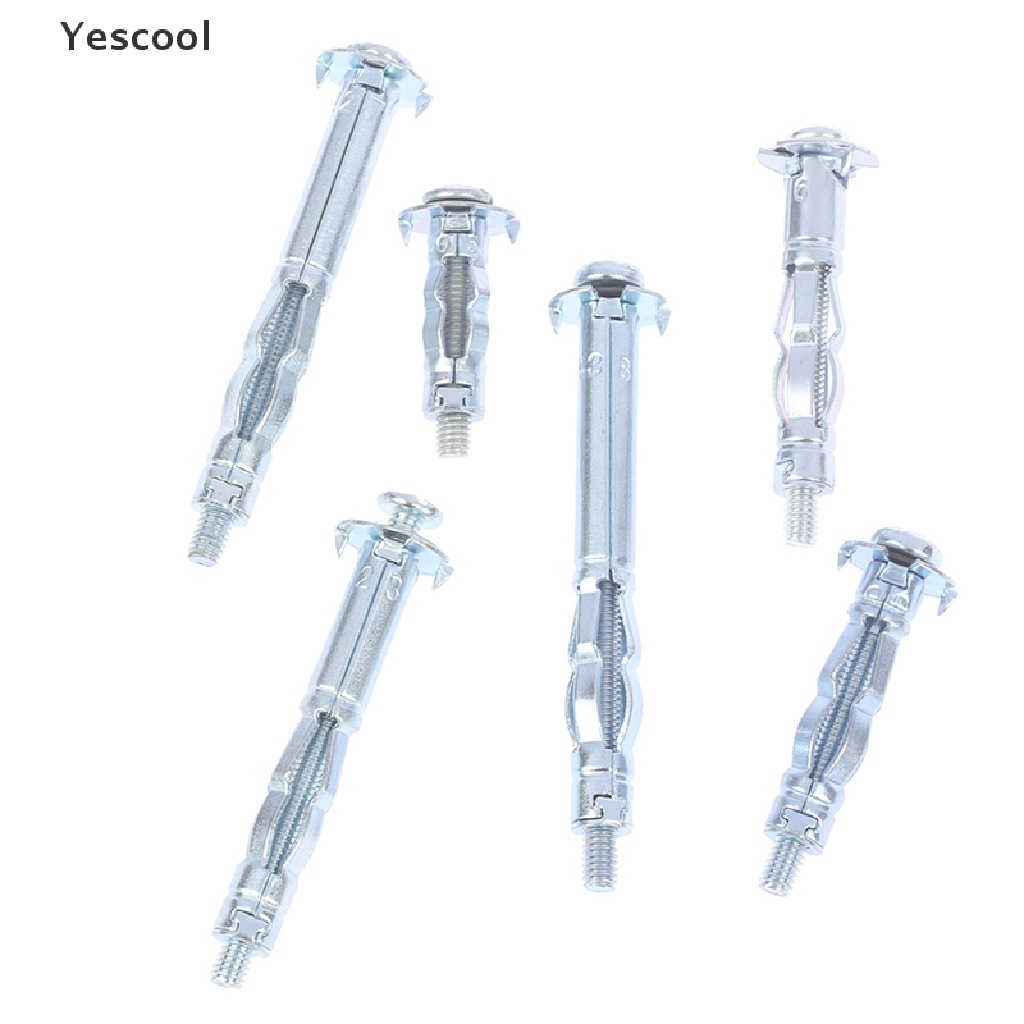 Yescool 10Pcs M4 Plug Dinding Metal Hollow Untuk Papan Plester