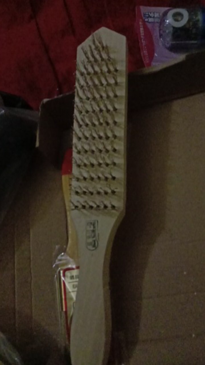 Sikat Kawat Baja Gagang Kayu 6 Baris Frt