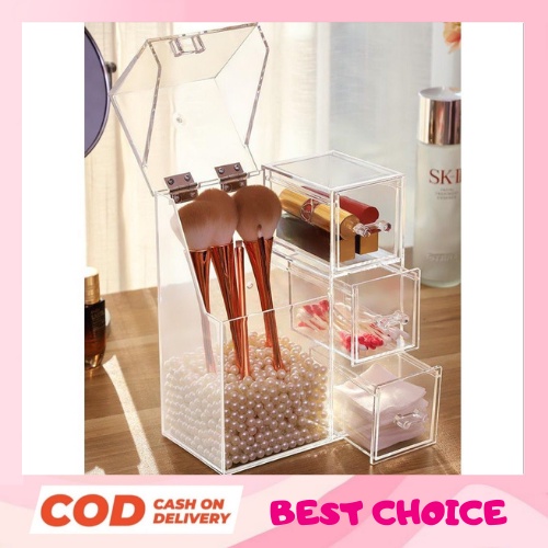 LFS-GC503 Rak Organizer Multifungsi Brush Make Up + Mutiara Rak Anting Acrylic Impor