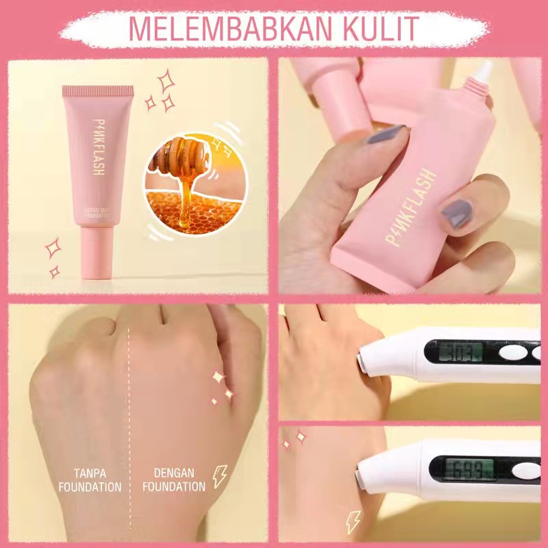 [ORI BPOM] PINKFLASH Lasting Matte Foundation | Pink Flash OhMySelf Lightweight Oil-control | Pinkflash Foundation Matte Full Coverage Tahan Lama Kontrol Minyak BPOM PF-F03