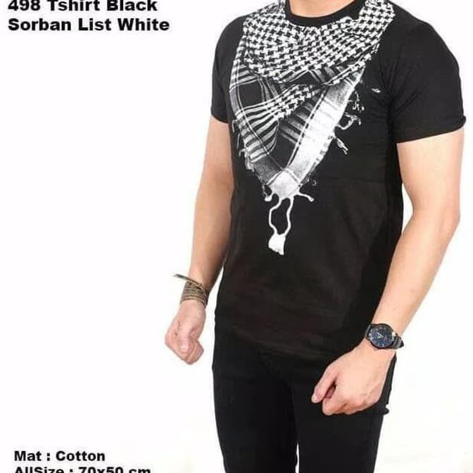 READY-STORE BAJU KOKO KAOS LEBARAN MUSLIM PRIA 3D ISLAM ISLAMI SORBAN / CORAK - HITAM