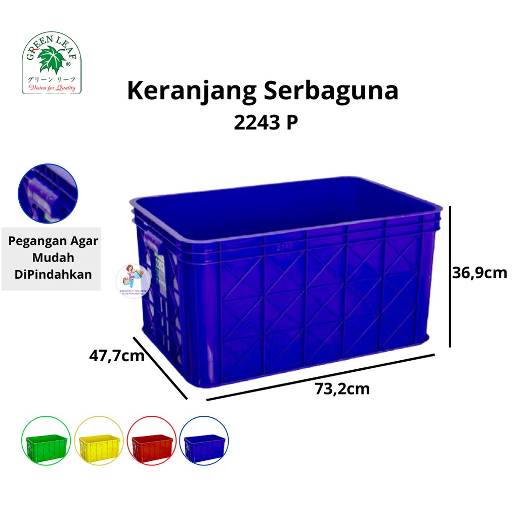 Keranjang Industri Container Box Bak Air 2243 P Green Leaf