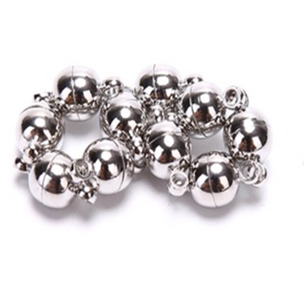 【COD Tangding】10pcs/set 8mm Fashion DIY Accessories Pearl Strong Magnet Buckle Necklace Bracelet Glossy Ball Sling Buckle