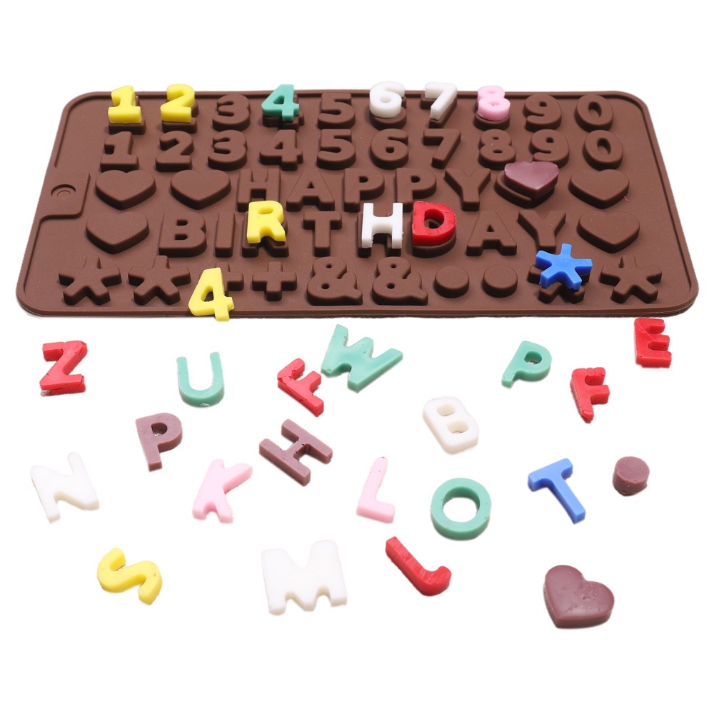 Alphabet Silikon Bentuk Huruf Epoxy abc angka number cetakan Cetakan 3D DIY silicone chocolate mold silikon coklat  cetakan fondant alat dekorasi clay sabun chef