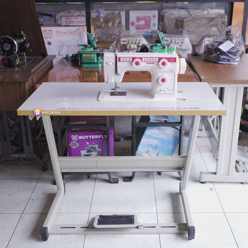 Mesin Jahit JANOME S-850 Semi Portable Dan Meja mica Kaki Z Super