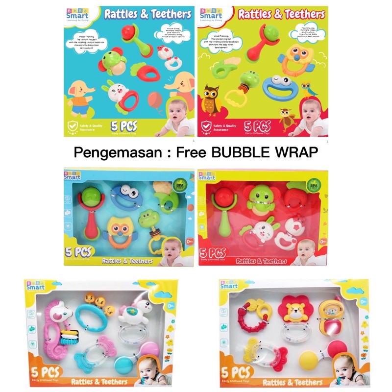 MAINAN GIGITAN BAYI PEGANGAN BAYI BEBE SMART RATTLES &amp; TEETHERS Bebesmart /FOX &amp; UNICORN mainan bayi/Kado hadiah bayi/Bebesmart Teether