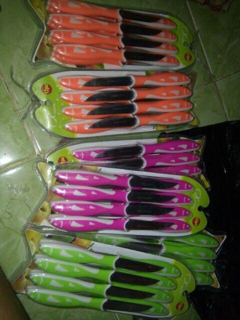 Pisau Dapur Motif Ikan Isi 12 Anti Karat