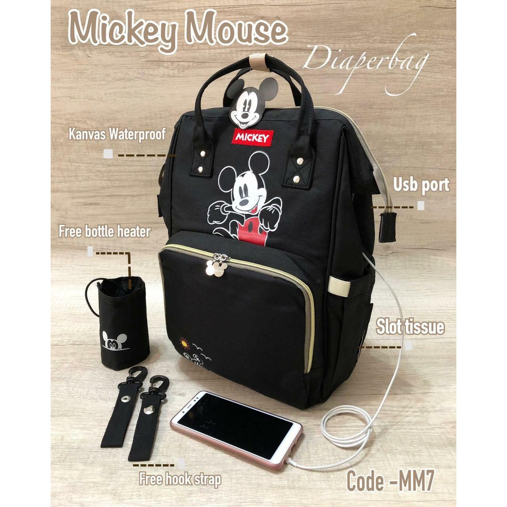 Tas Bayi Anello Diaper Bag Mickey Mouse Minnie Diaperbag GEN.3