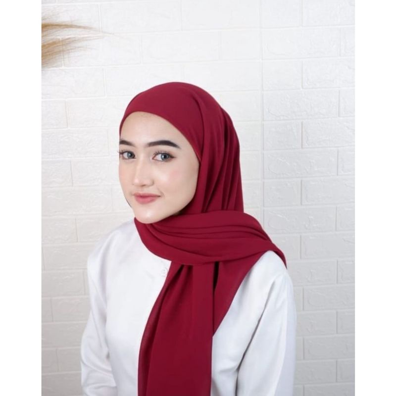 Kerudung segi empat instan 2in1 plus inner hijab segitiga instan 2in1 iner jilbab polycotton murah k