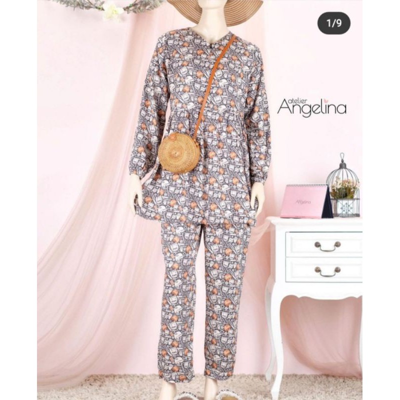 Anna pajamas Atelier Angelina Baseball coffee XL