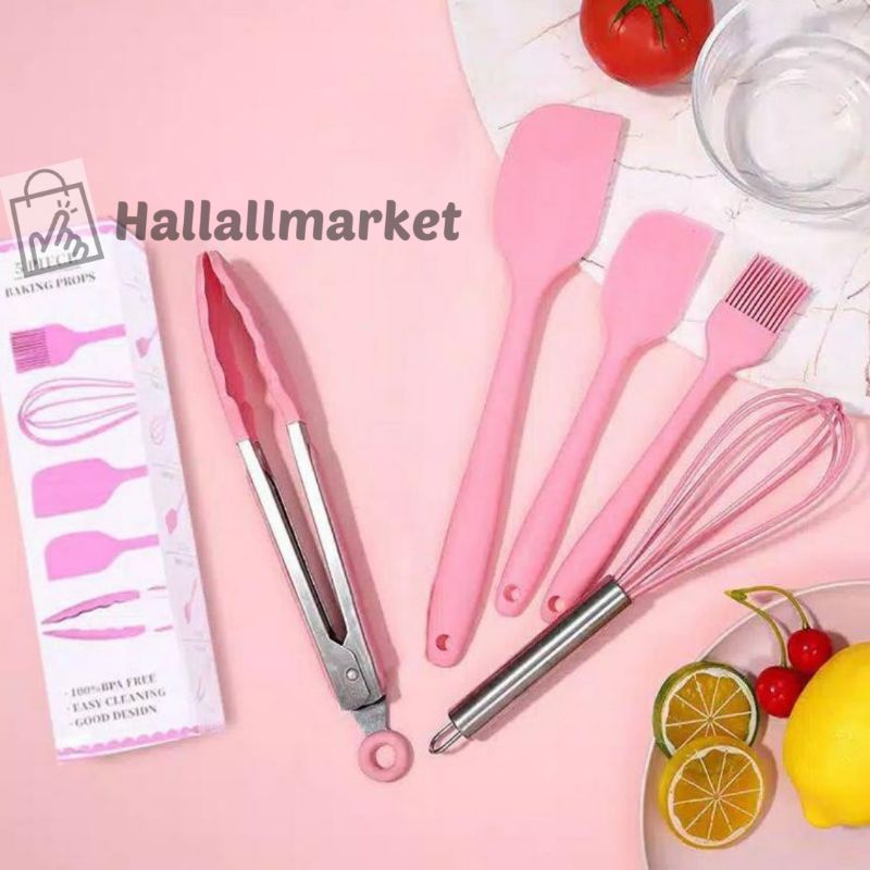 Spatula Set 5 in 1/ Sotil Silikon Set/ Capitan Penggorengan