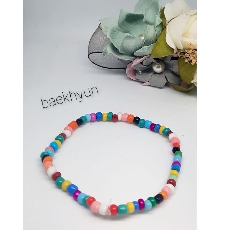 {COD}Gelang Manik / Gelang Beads Korea / Gelang Bunga /Gelang Kpop/ Korean Beads Bracelets/Daisy beads-Baekhyun