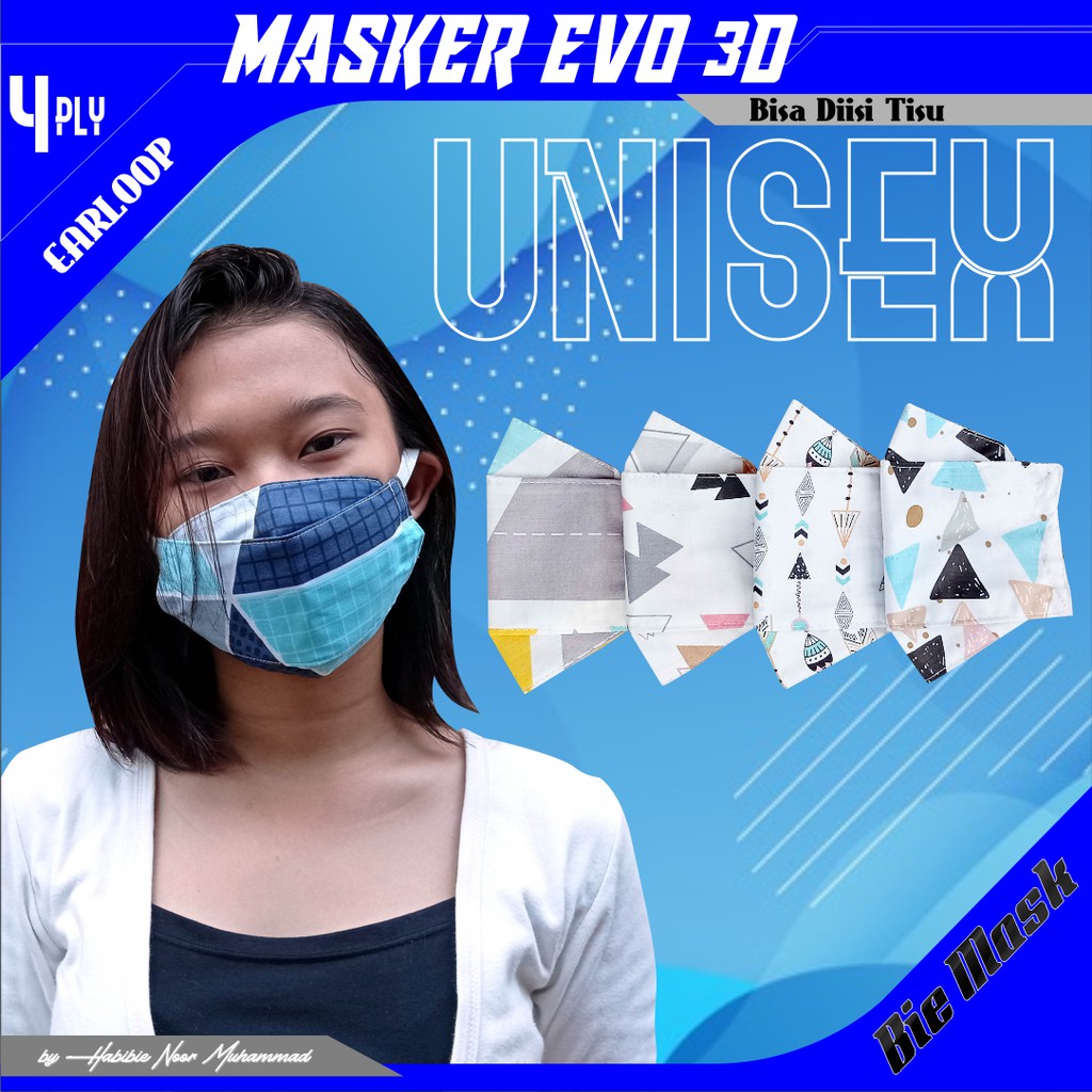 MASKER KAIN 4 PLY EVO EARLOOP KOREAN STYLE / BISA DIISI TISU