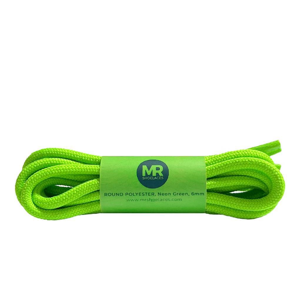 MR Shoelaces RP29 Neon Green (Hijau Menyala) Tali Sepatu Bulat Round Big 6mm Shoelaces 90cm 100cm 120cm 150cm 180cm-200cm Polyester