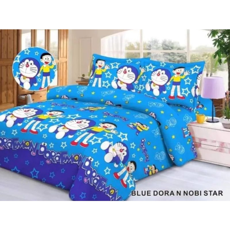 Sprei Homemade Karakter Motif Doraemon 180x200 160x200 / Sprei Kintakun Motif Kartun Doraemon Nobita