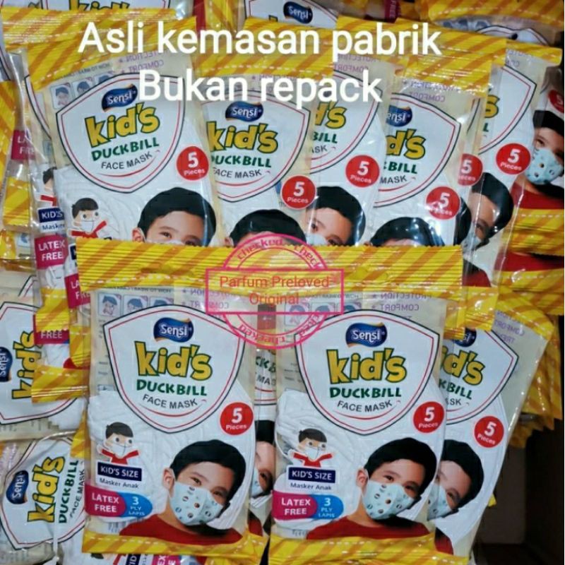 Masker Sensi Duckbill Anak Warna Putih Polos dan Original 100%