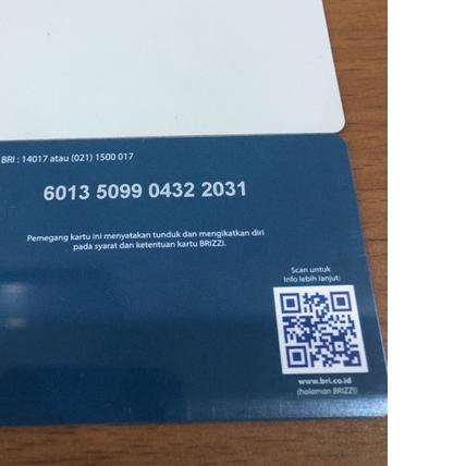 ➪ Kartu Brizzi BRI putih polos ❆