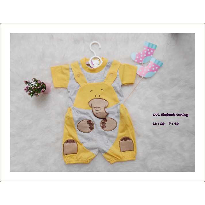 Baju Jumpsuit Apple Kids Anak-Anak Baju Jumper Fashion Baby Ovl Elephant