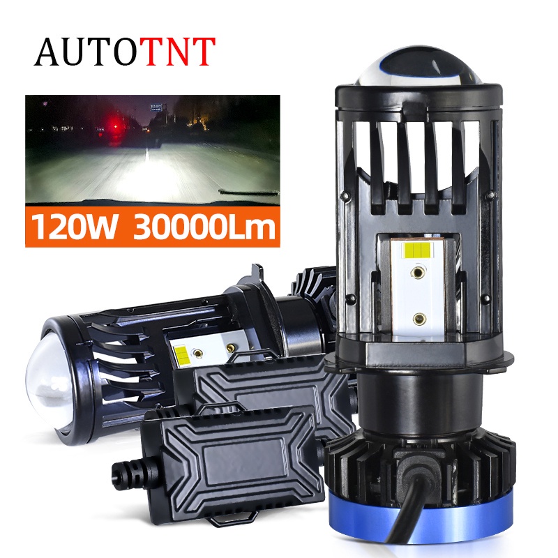 120w / Pasang Lampu Depan Mobil LED Mini 12000Lm H4 Canbus 6000K 9003 P43T Hi / Lo Beam 12V 24V