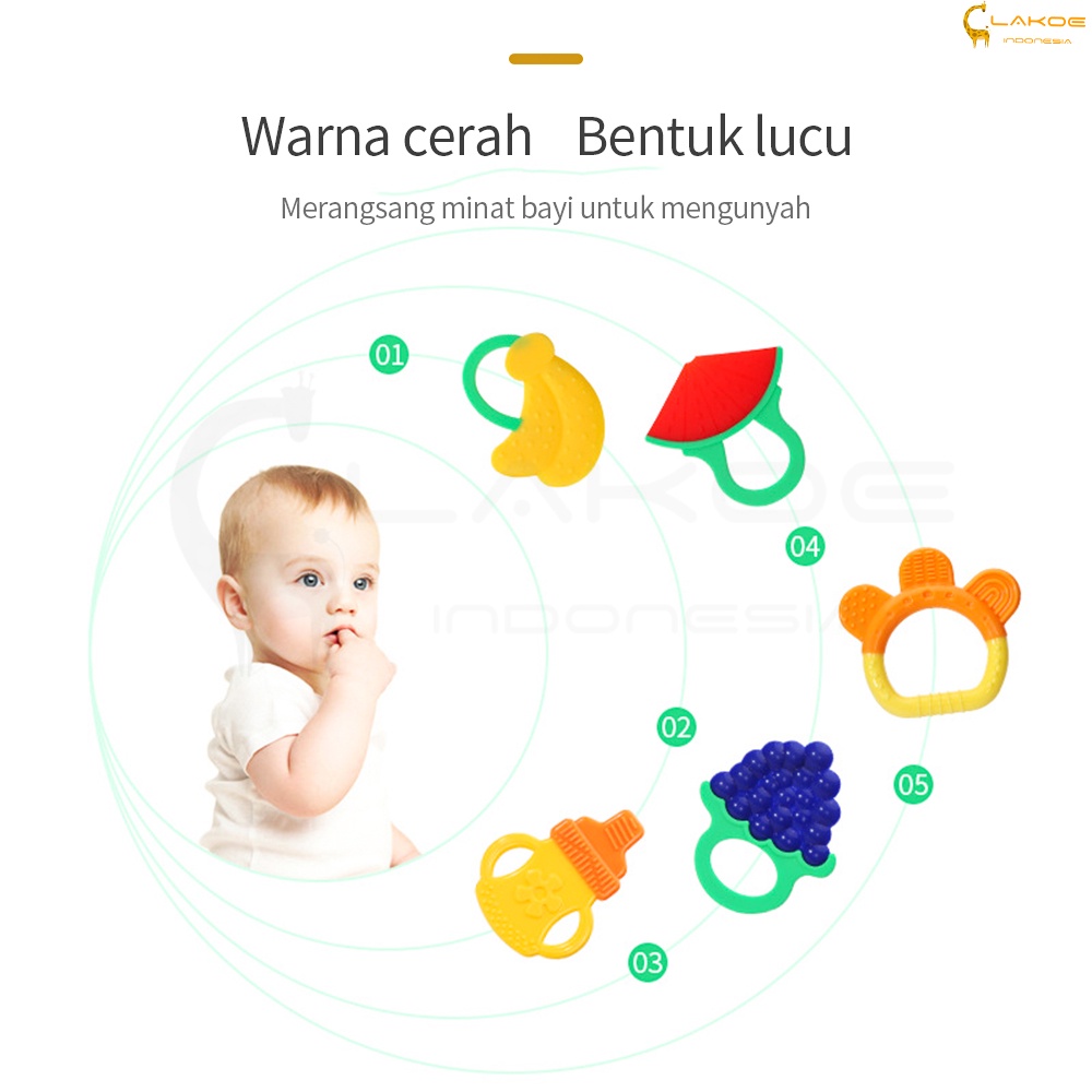 LAKOE Teether bayi /Gigitan bayi /mainan bayi model buah